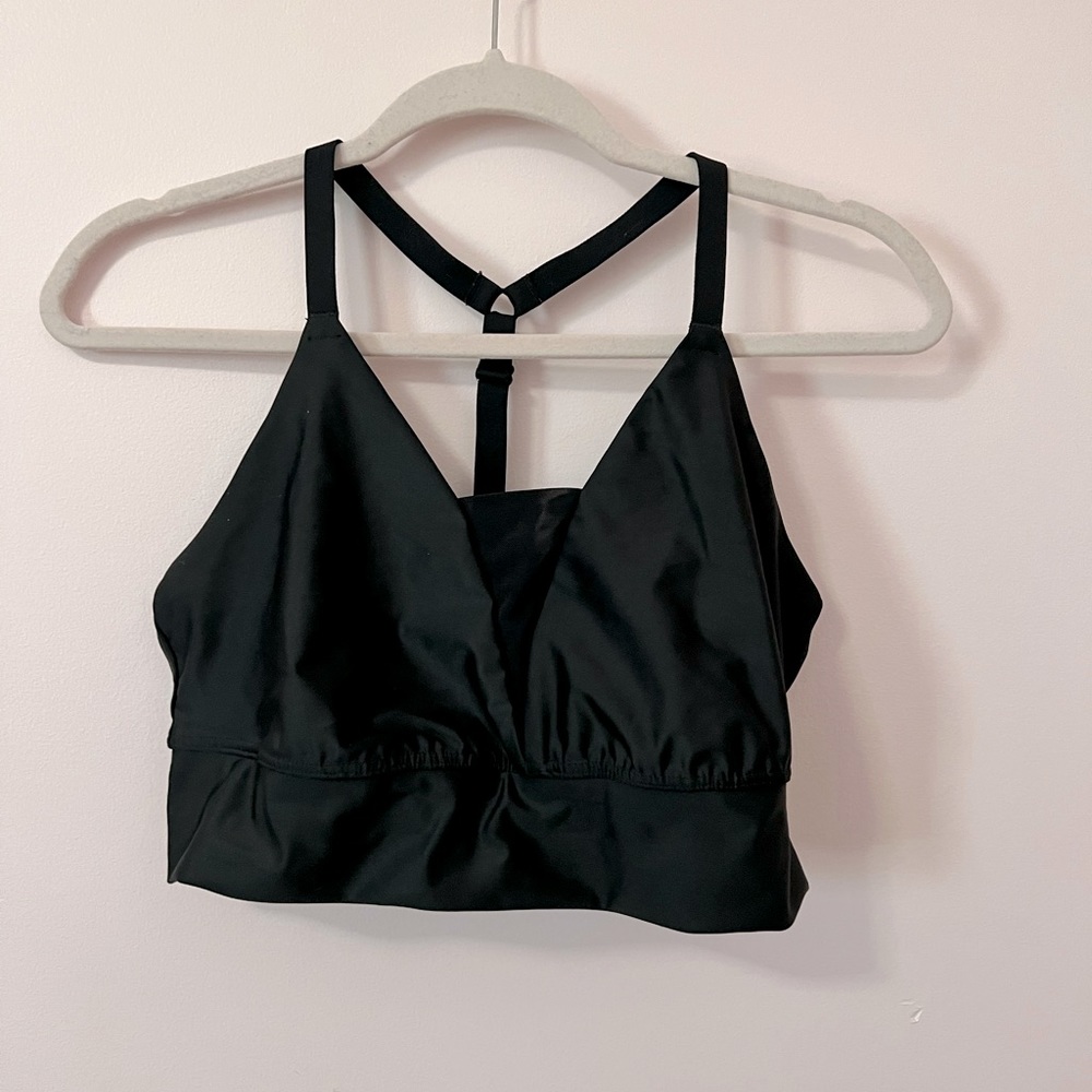 aerie Black Strappy Back Sports Bra